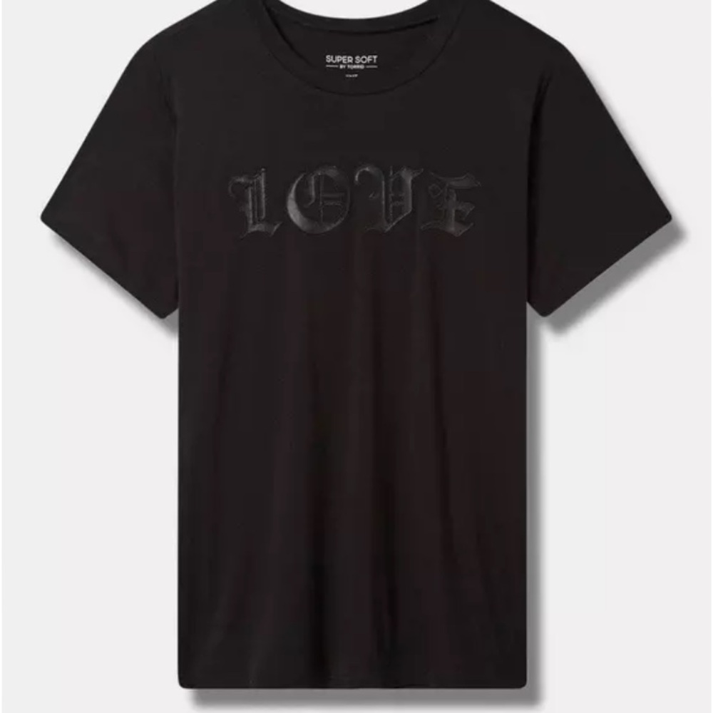 Like New Torrid Super Soft Black 'LOVE' T-Shirt